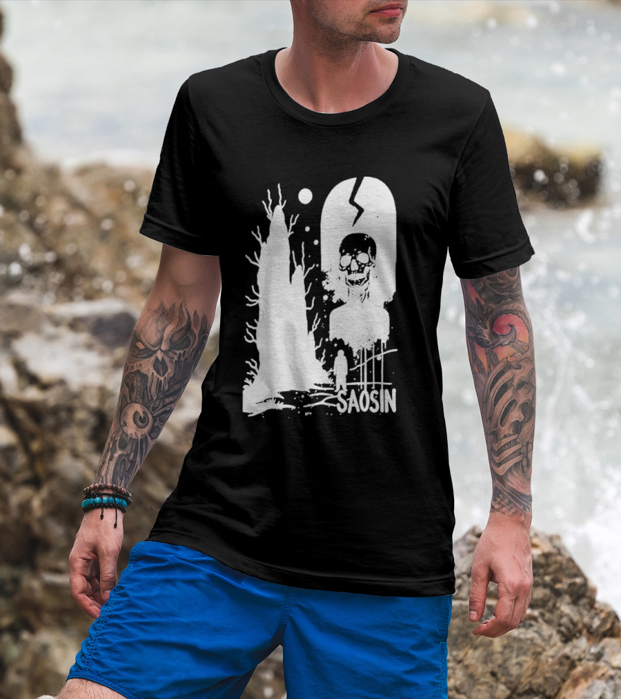 Saosin Over Skeleton Skull And Tree T-Shirt