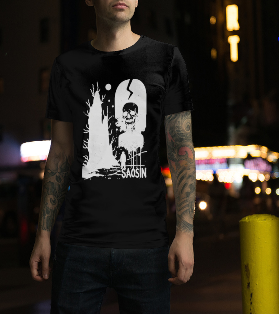 Saosin Over Skeleton Skull And Tree T-Shirt