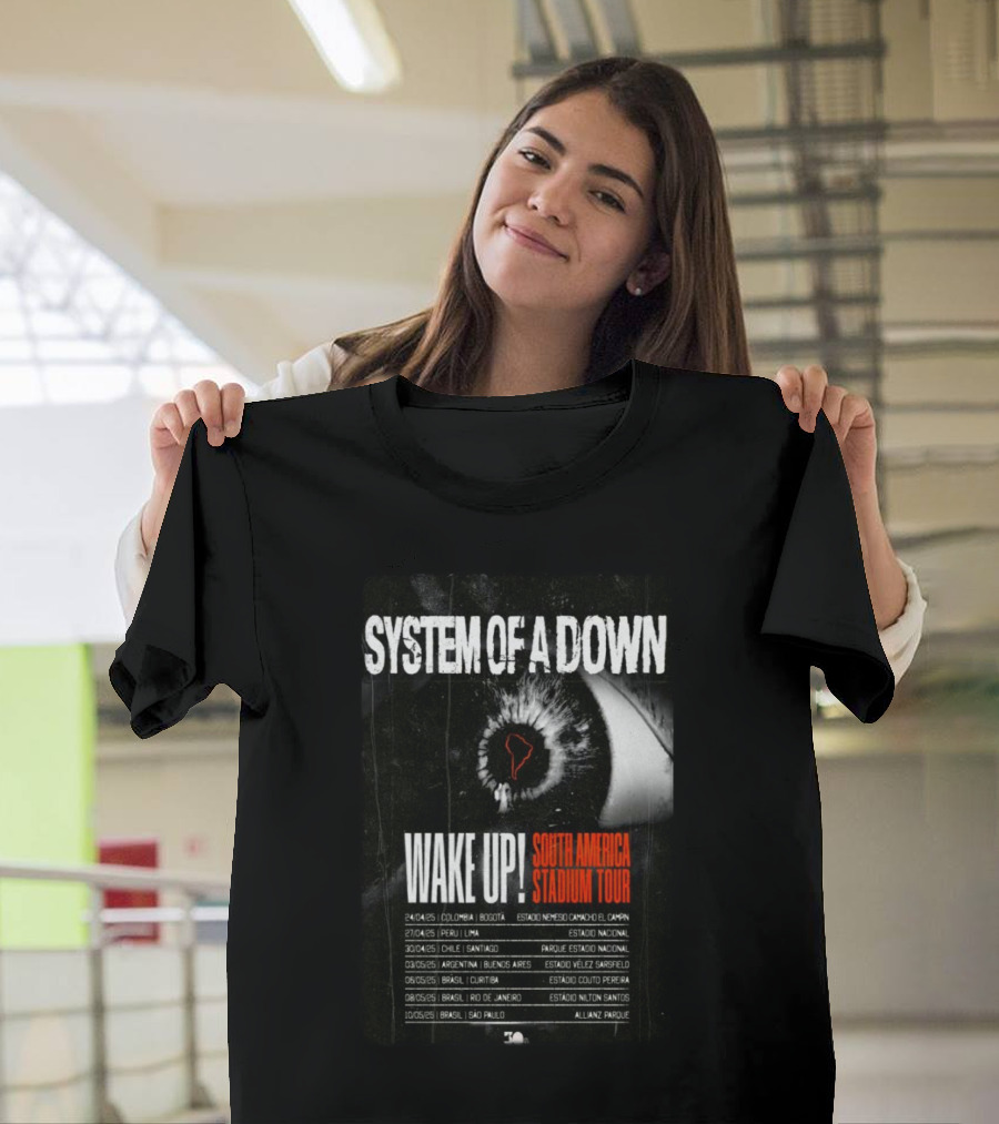 System Of A Down South America Stadium Tour 2025 Wake Up Conver T-Shirt