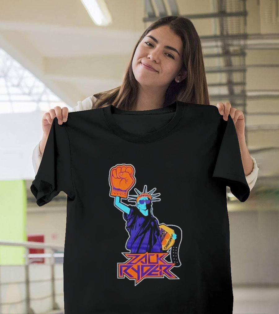 Zack Ryder Statue Liberty Broski Headband Champion T-Shirt