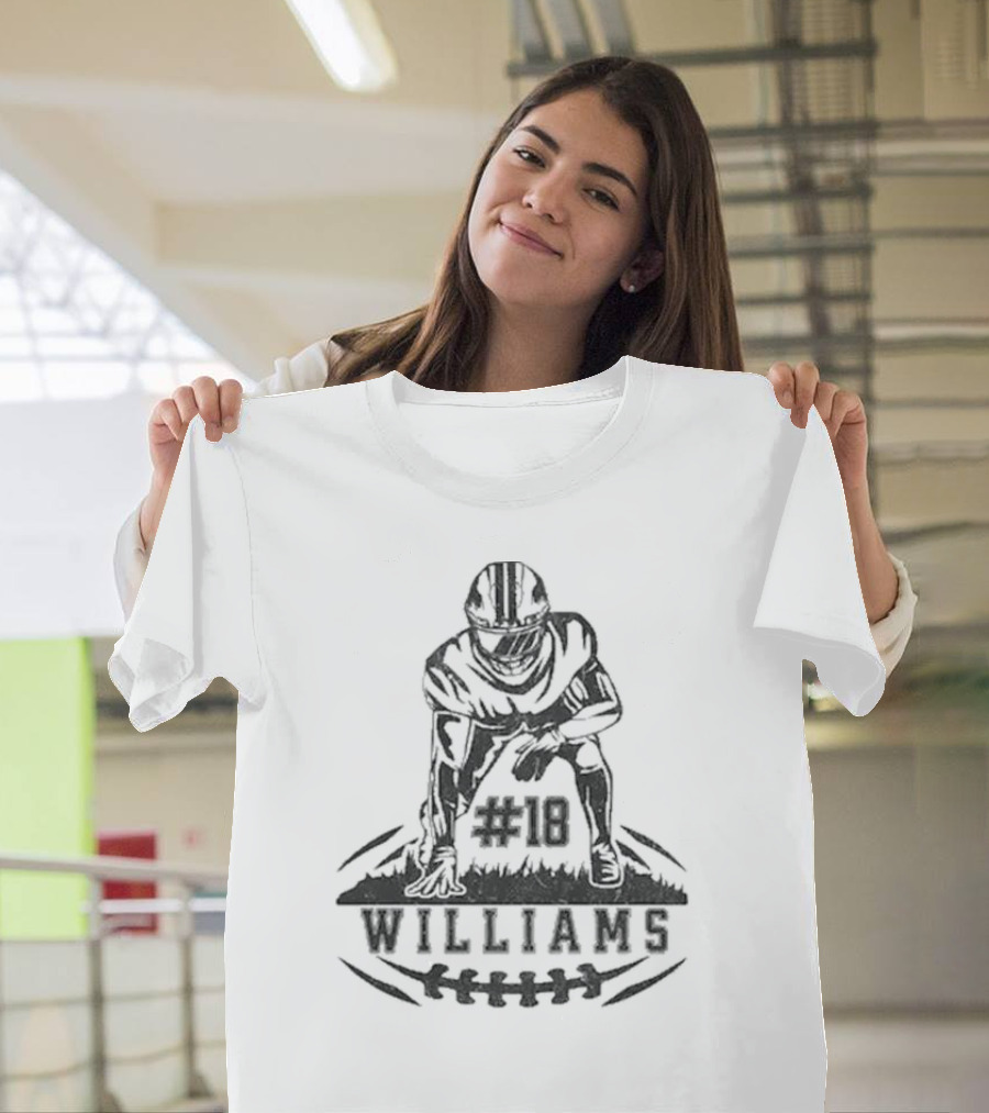 Williams #18 Personalized Football Player T-Shirt