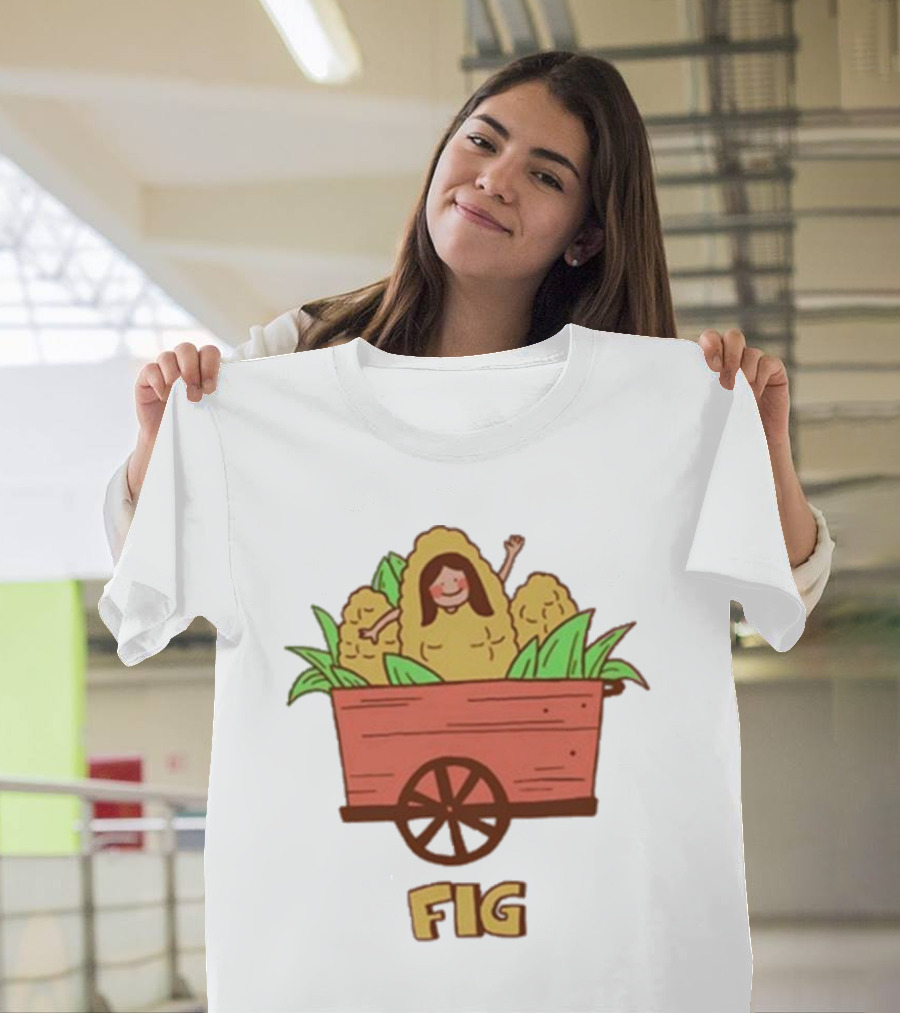 FIG Blue Corn Husk Person in Cart T-Shirt