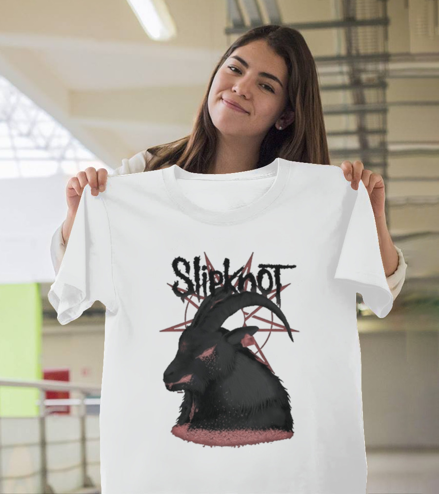 Slipknot Goat Head Symbol with Inverted Star Design for Dec 18 2024 Utilita Arena Birmingham UK Tour T-Shirt