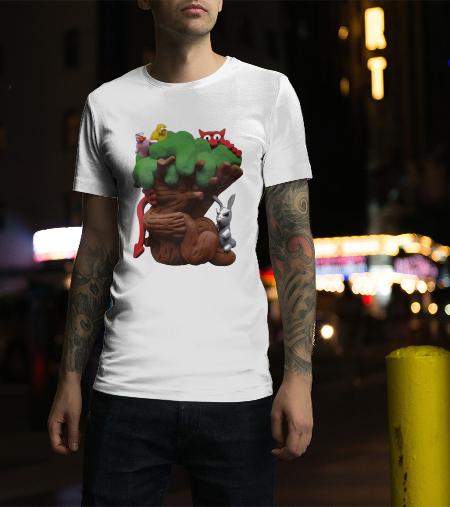 Spookywoods Tree With Animals And Cartoon Creatures T-Shirt