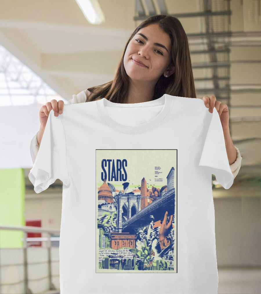 Stars NYC Washington DC February 2025 Tour Brooklyn Bridge Capitol Building Montage T-Shirt