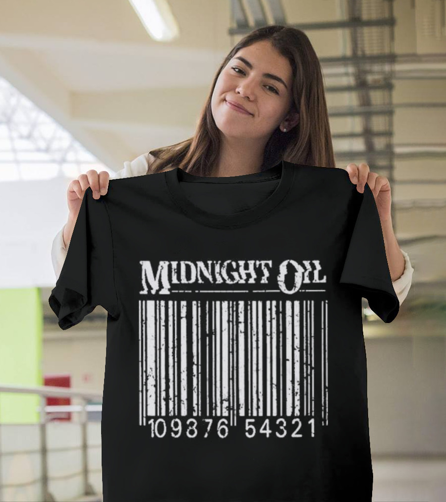 Midnight Oil Barcode 10987654321 Sporty Comfortable T-Shirt