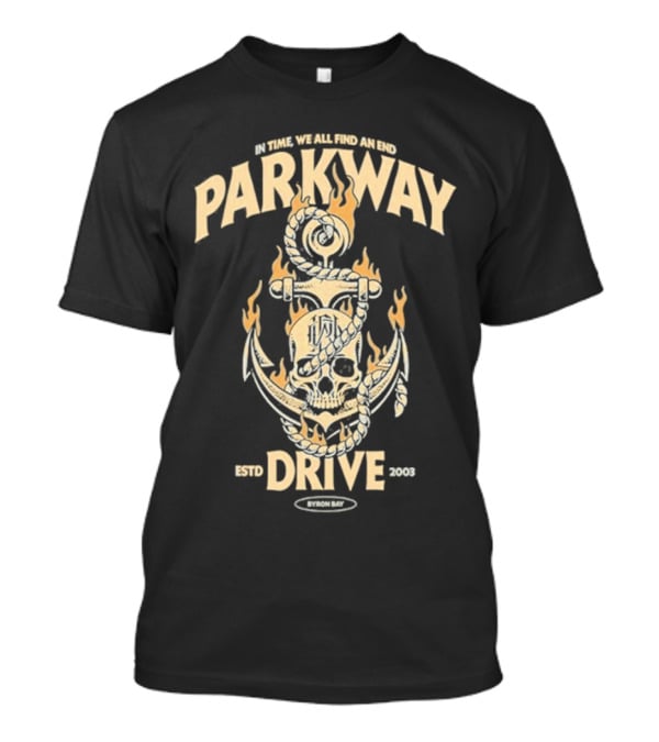 Parkway Drive In Time We All Find An End Skull Anchor Estd 2003 Byron Bay T-Shirt