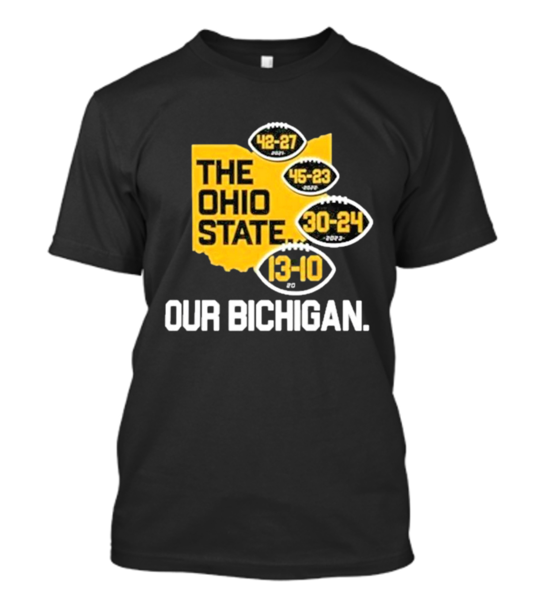 The Ohio State Our Bichigan 42-27 45-23 30-24 13-10 T-Shirt