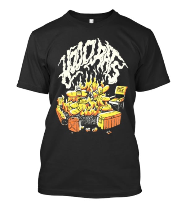 Hood Rats Burning Collection Campfire Skateboarding Thirtytwo T-Shirt