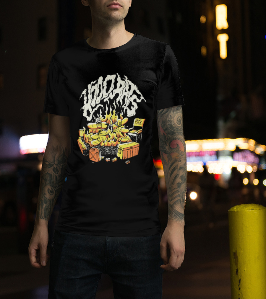 Hood Rats Burning Collection Campfire Skateboarding Thirtytwo T-Shirt