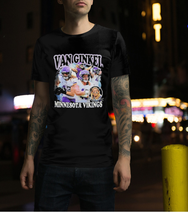 Van Ginkel Minnesota Vikings Football Action Montage T-Shirt