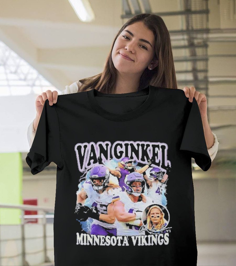 Van Ginkel Minnesota Vikings Football Action Montage T-Shirt