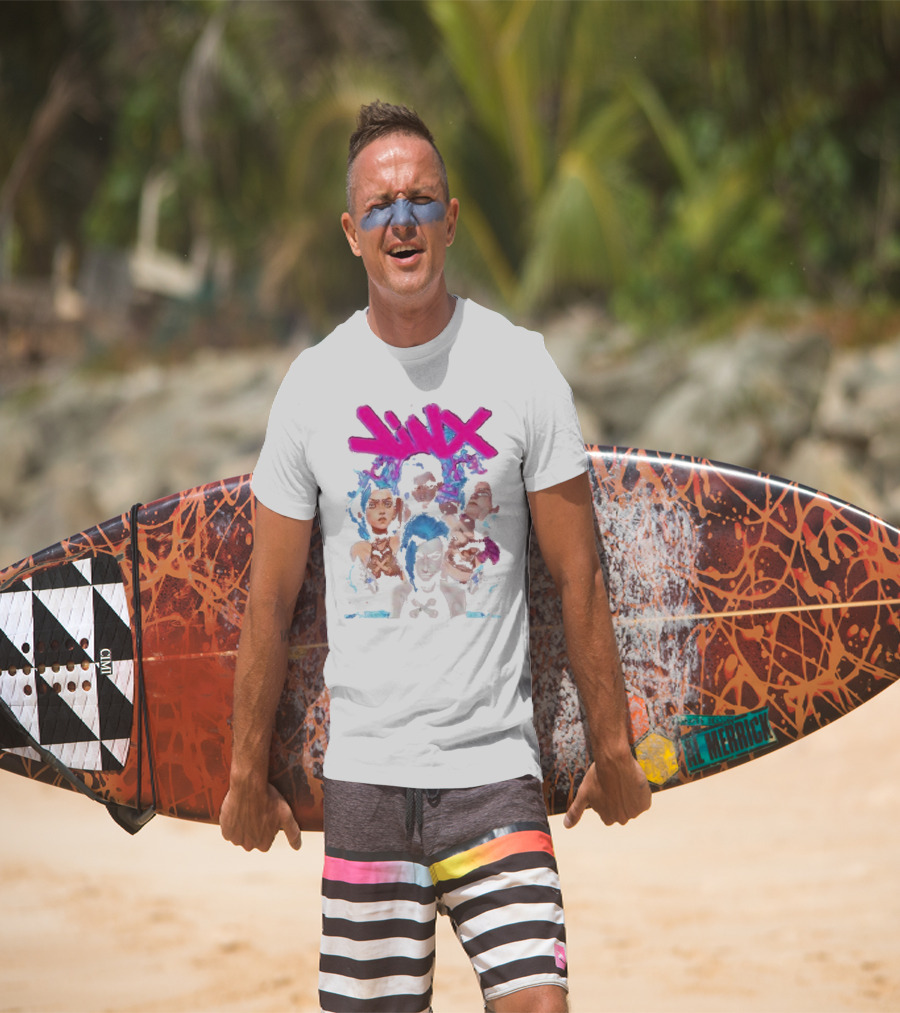 Jinx Arcane Vintage League Of Legends Character Montage T-Shirt