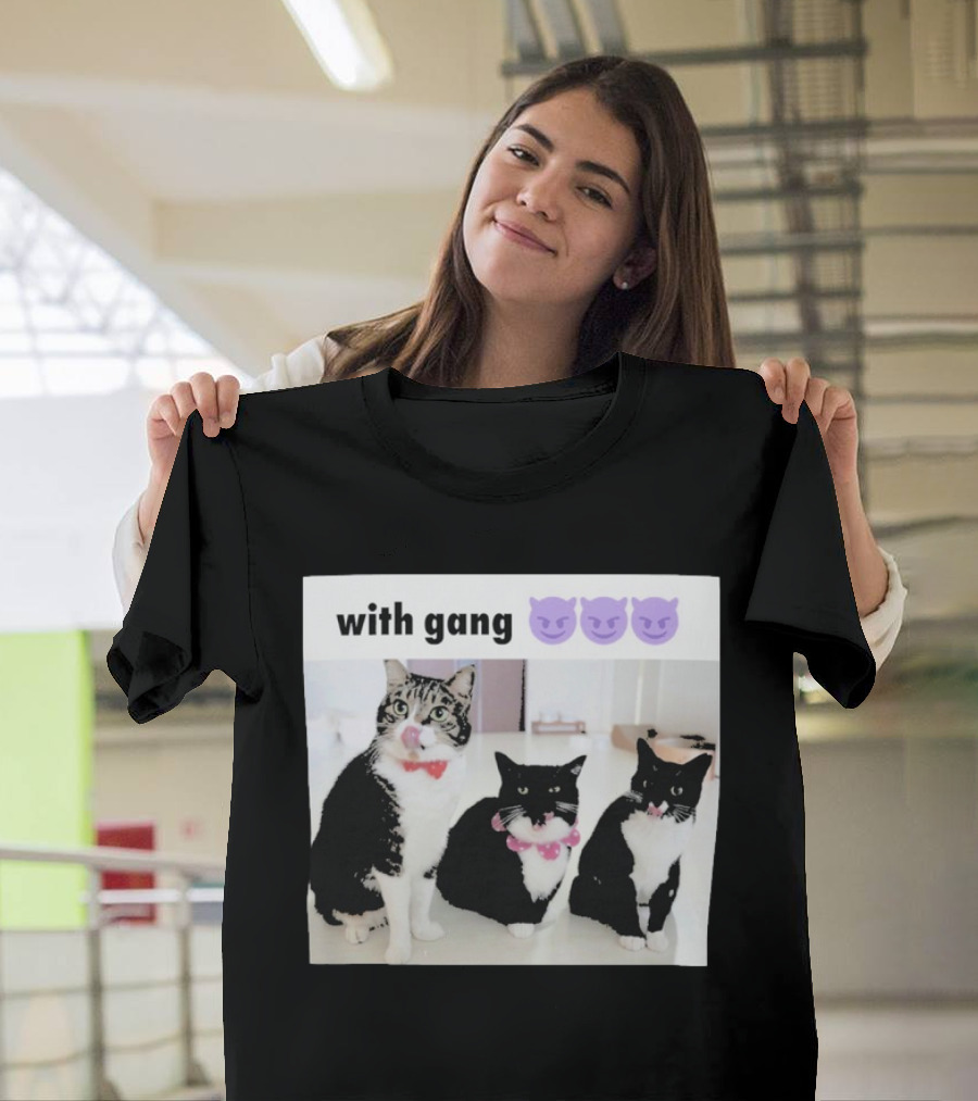 Unicouniuni3 with Gang Cat Devil Emoji Trio T-Shirt