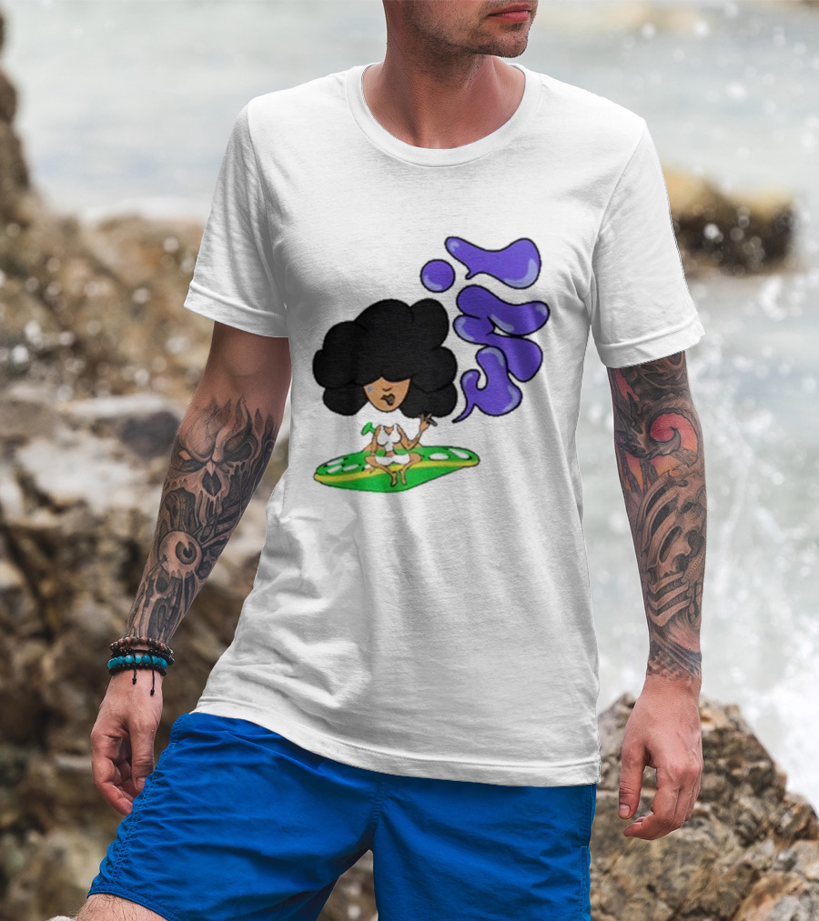 Whoisumi Umi Ufo Smoking Afro Character T-Shirt