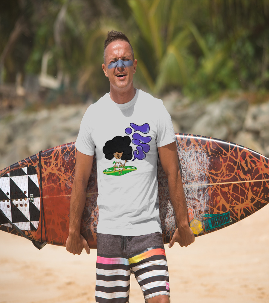 Whoisumi Umi Ufo Smoking Afro Character T-Shirt