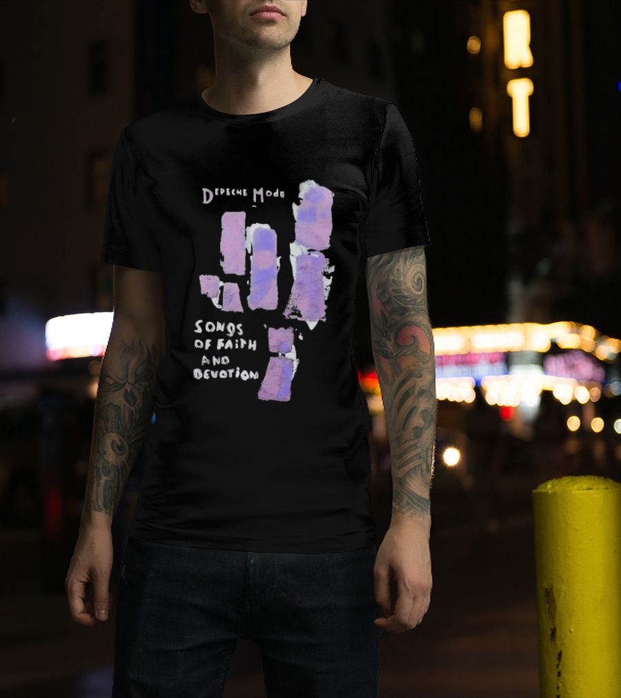 Depeche Mode Songs Of Faith And Devotion Abstract Violet Hand T-Shirt