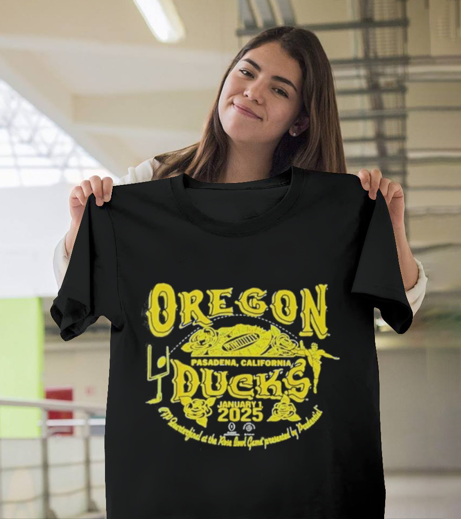 Oregon Ducks Pasadena CFP Quarterfinal January 1 2025 Rose Bowl Stadium T-Shirt