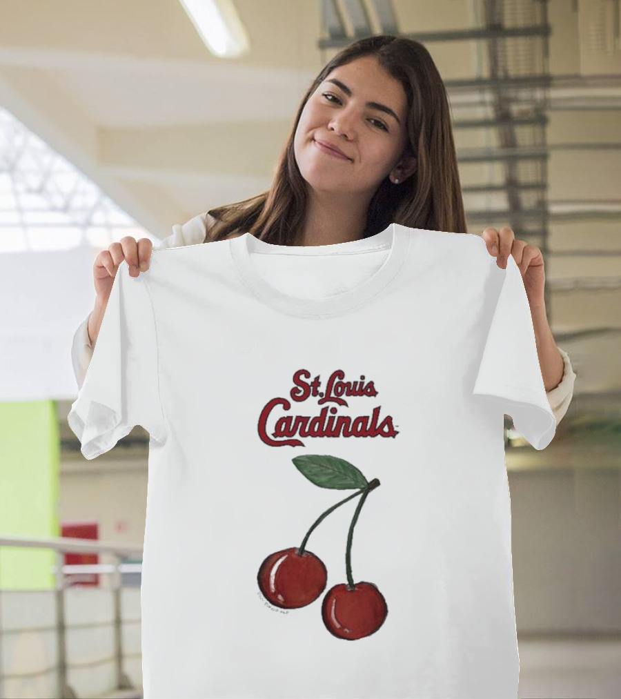 St. Louis Cardinals Cherries Baseball Team T-Shirt