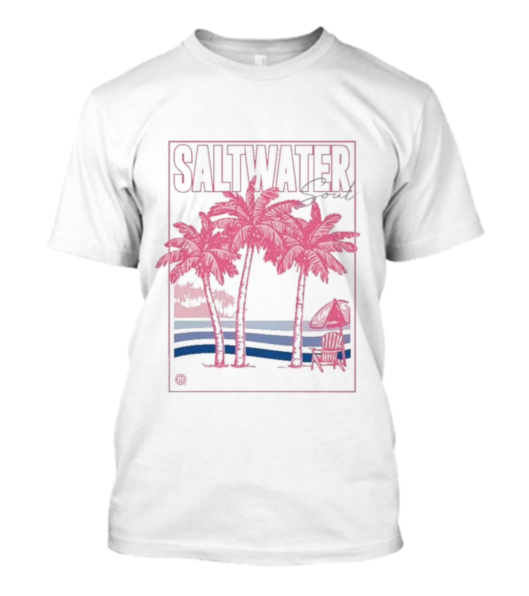 Saltwater Soul Palms And Waves Scene T-Shirt