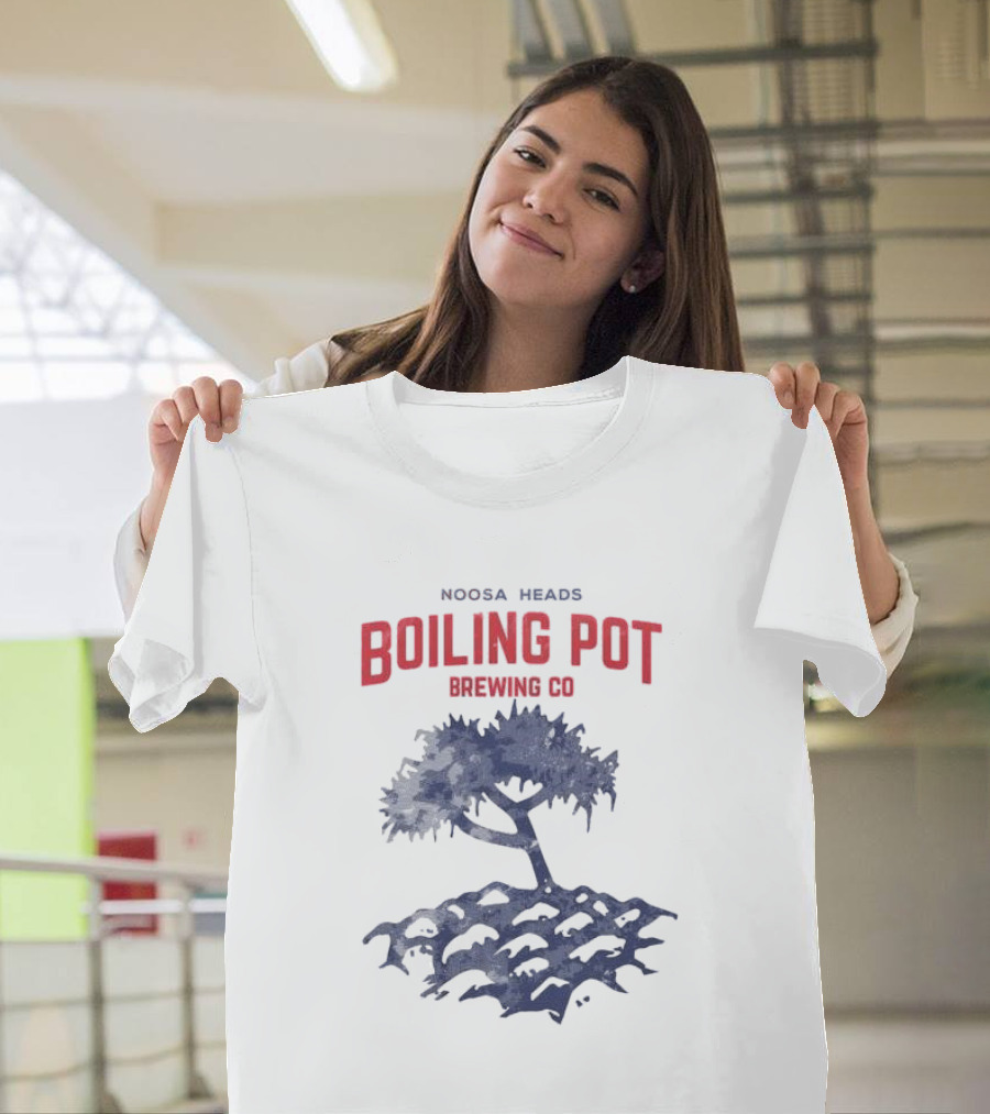 Noosa Heads Boiling Pot Brewing Co Tree and Waves T-Shirt