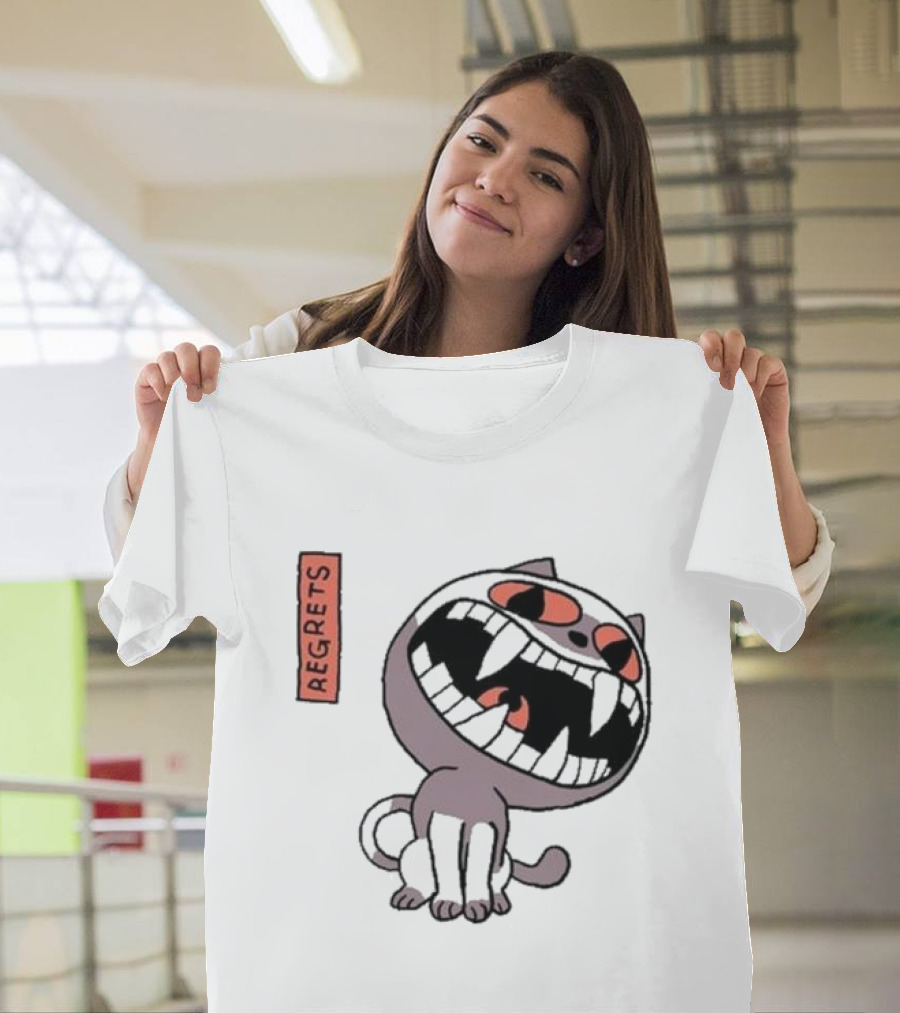 Off Herald of Regrets Cartoon Cat Image T-Shirt