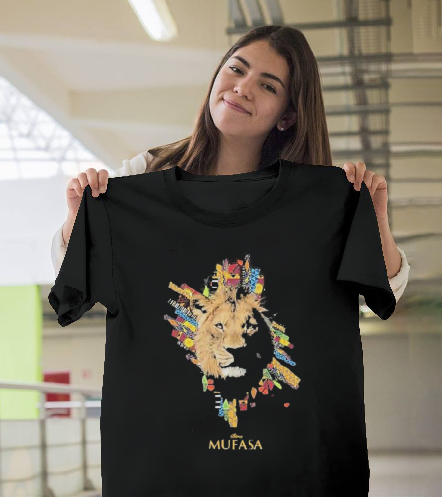 Disney Mufasa Legacy Of The Pride Lands Vibrant Tribal Lion Face T-Shirt