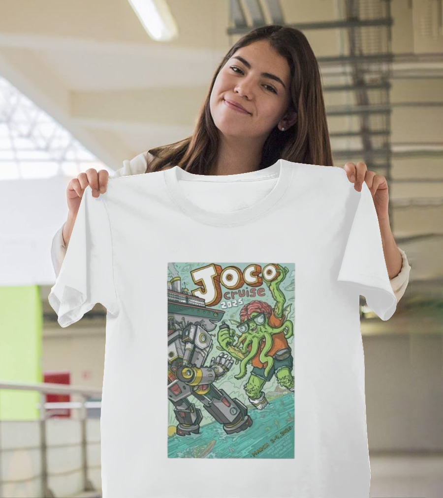 Joco Cruise 2025 Fort Lauderdale Robot vs. Tentacle Monster March 2-9 T-Shirt