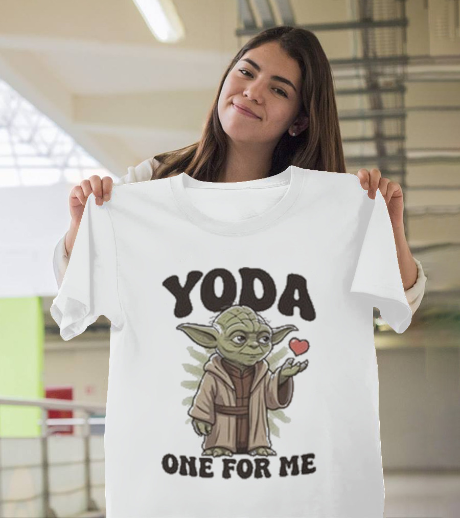 Yoda One For Me Star Wars Valentine's Day Message with Heart T-Shirt