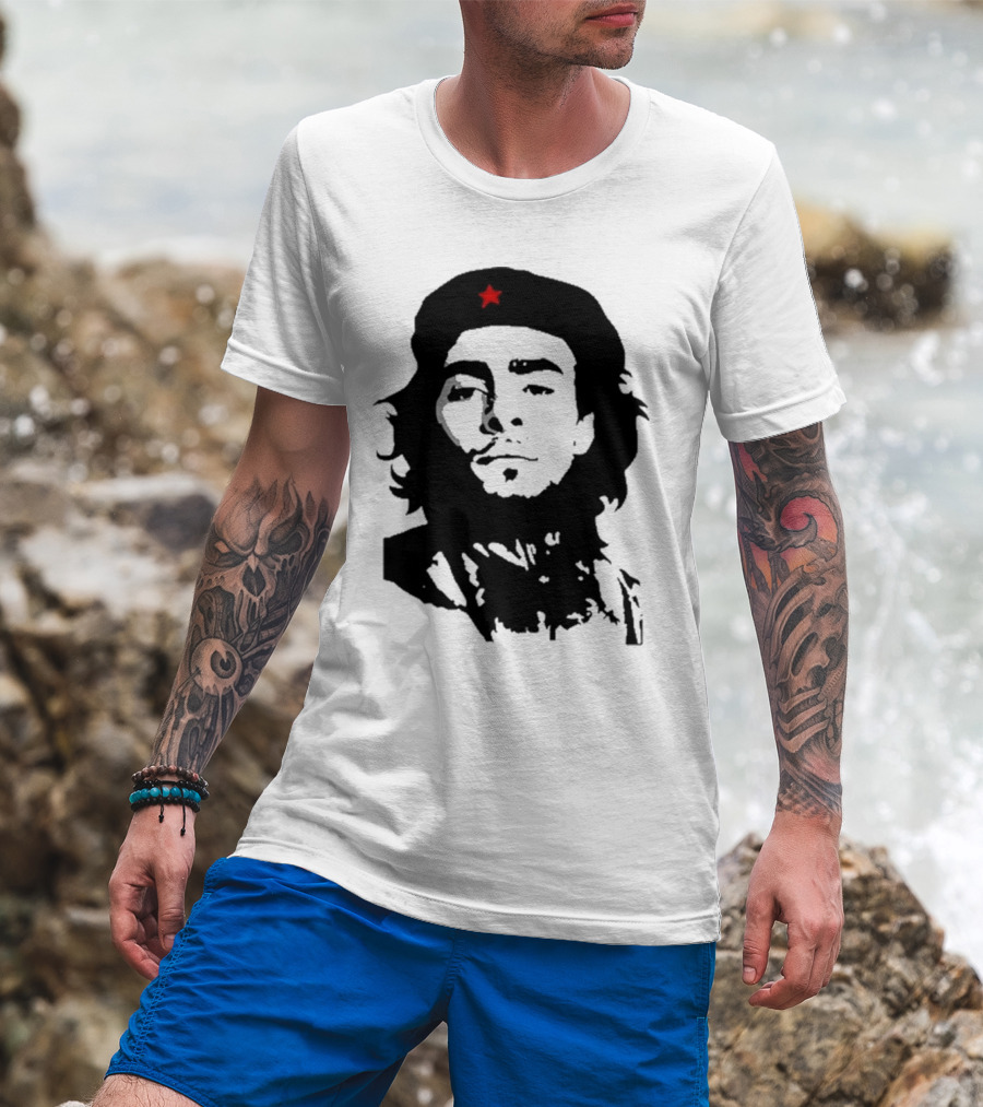 Luigi Mangione Che Guevara Iconic Red Star Beret Face T-Shirt