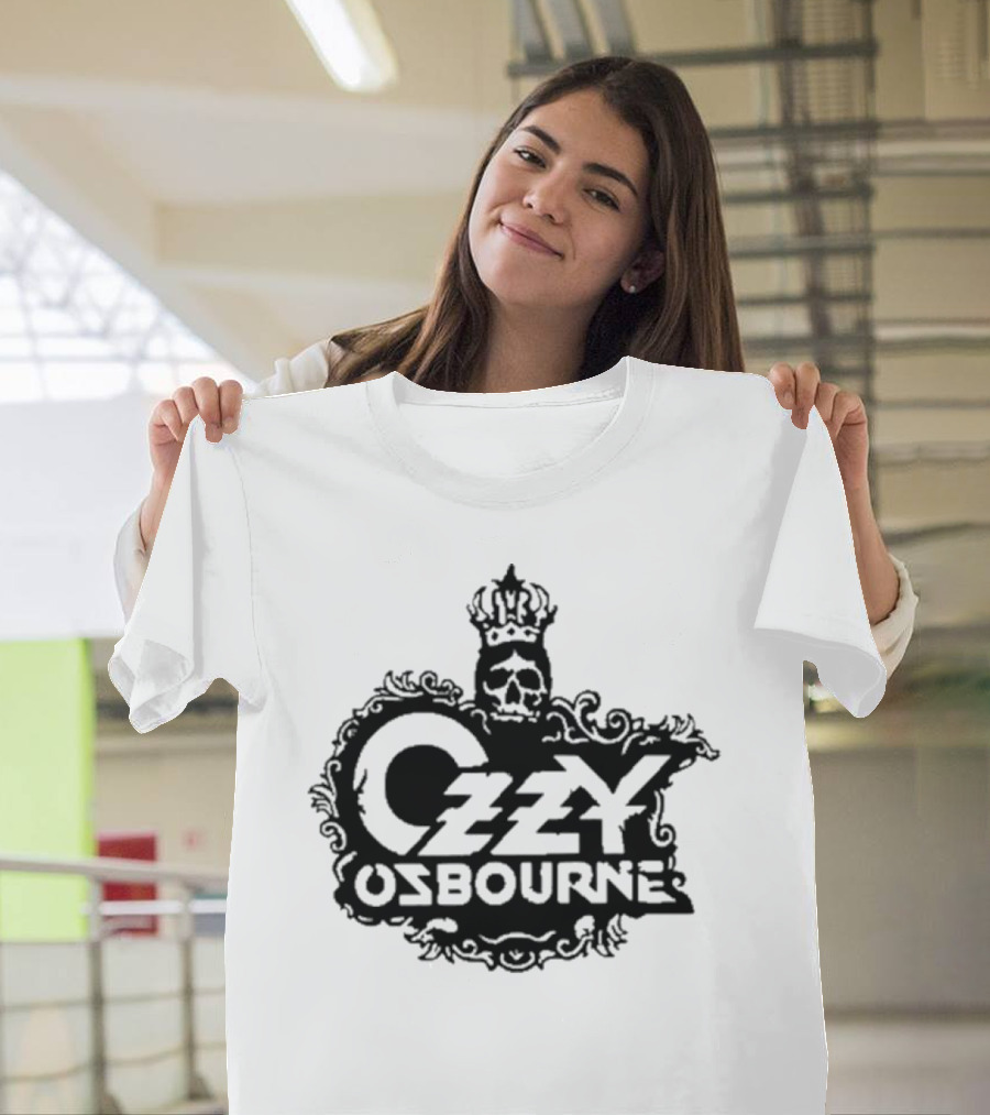 Ozzy Osbourne Crowned Skull Gothic Emblem T-Shirt