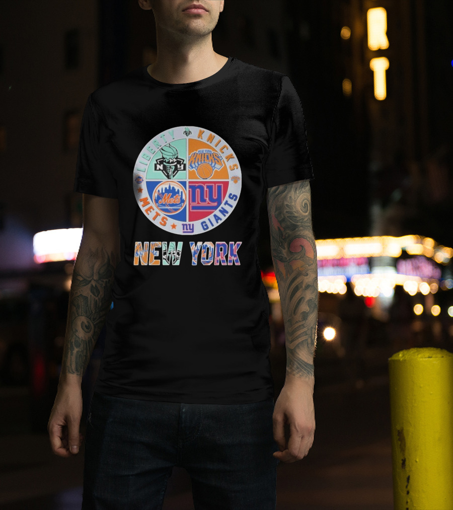 New York Liberty Knicks Mets Giants Yankees T-Shirt