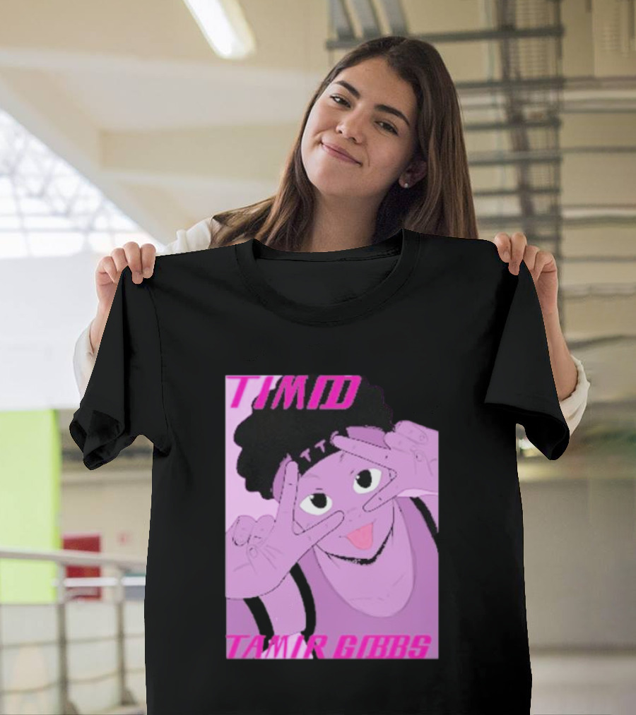 Timid Tamir Gibbs TTG V2 Purple Cartoon Character Pose T-Shirt