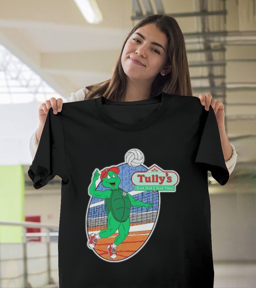 Tully’s Volleyball Great Food And Good Times Turtle Player T-Shirt