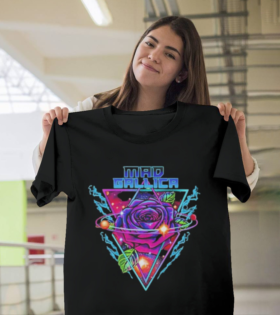 Mad Gallica Cosmic Rose Nebula Triangle T-Shirt