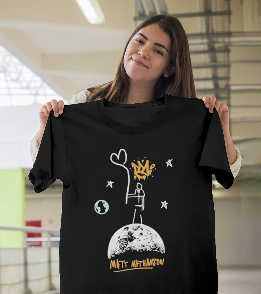 Matt Nathanson King of Unsimple Moon Art with Earth and Crown T-Shirt