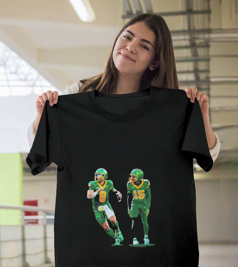 Oregon Ducks No 1 Seed College Football Playoff Players in Green Uniforms T-Shirt