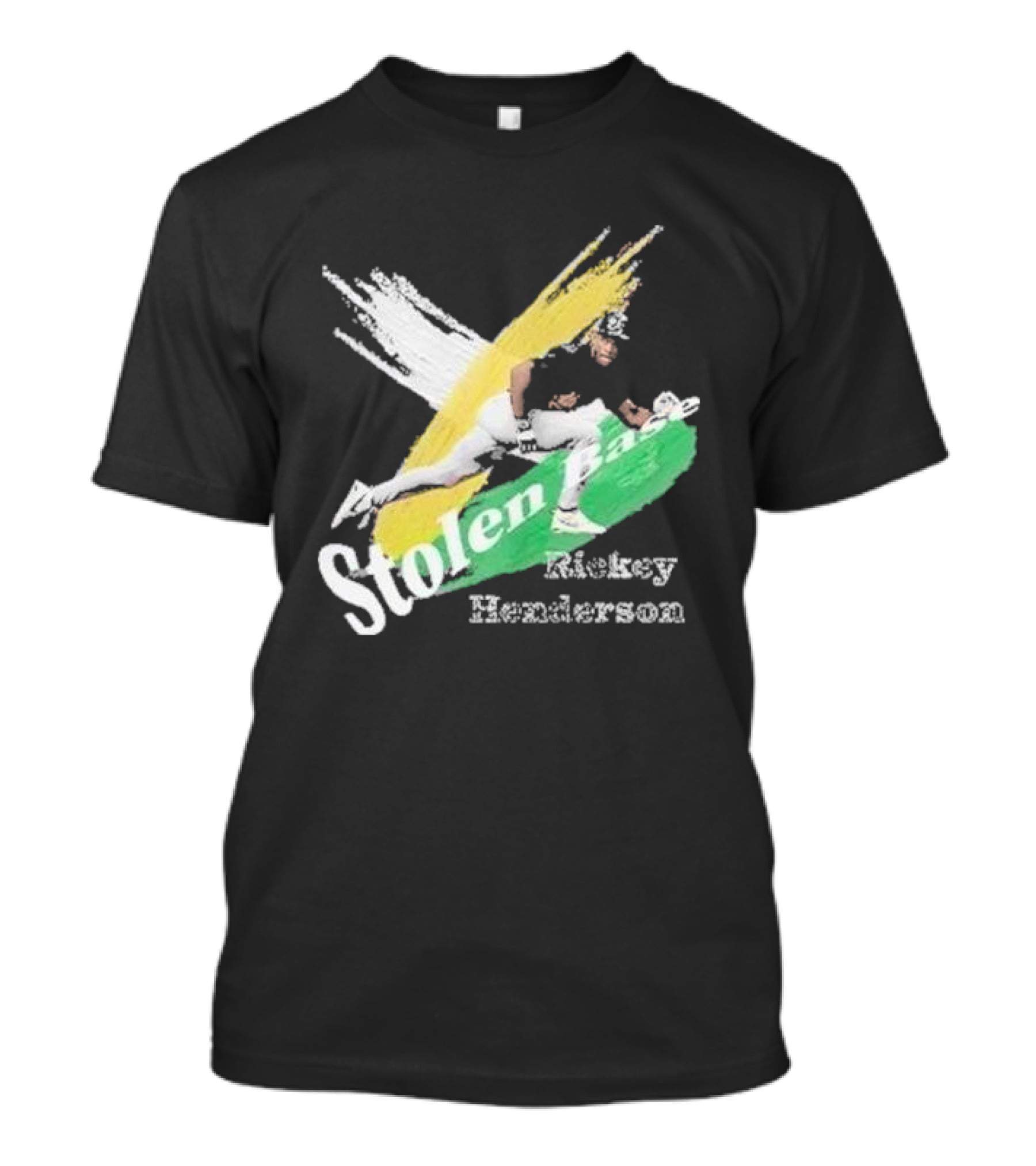Rickey Henderson Stolen Base Dynamic Action T-Shirt