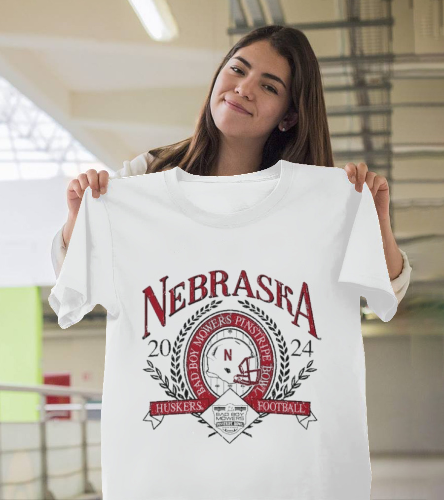 Nebraska Huskers Football Bad Boy Mowers Pinstripe Bowl T-Shirt