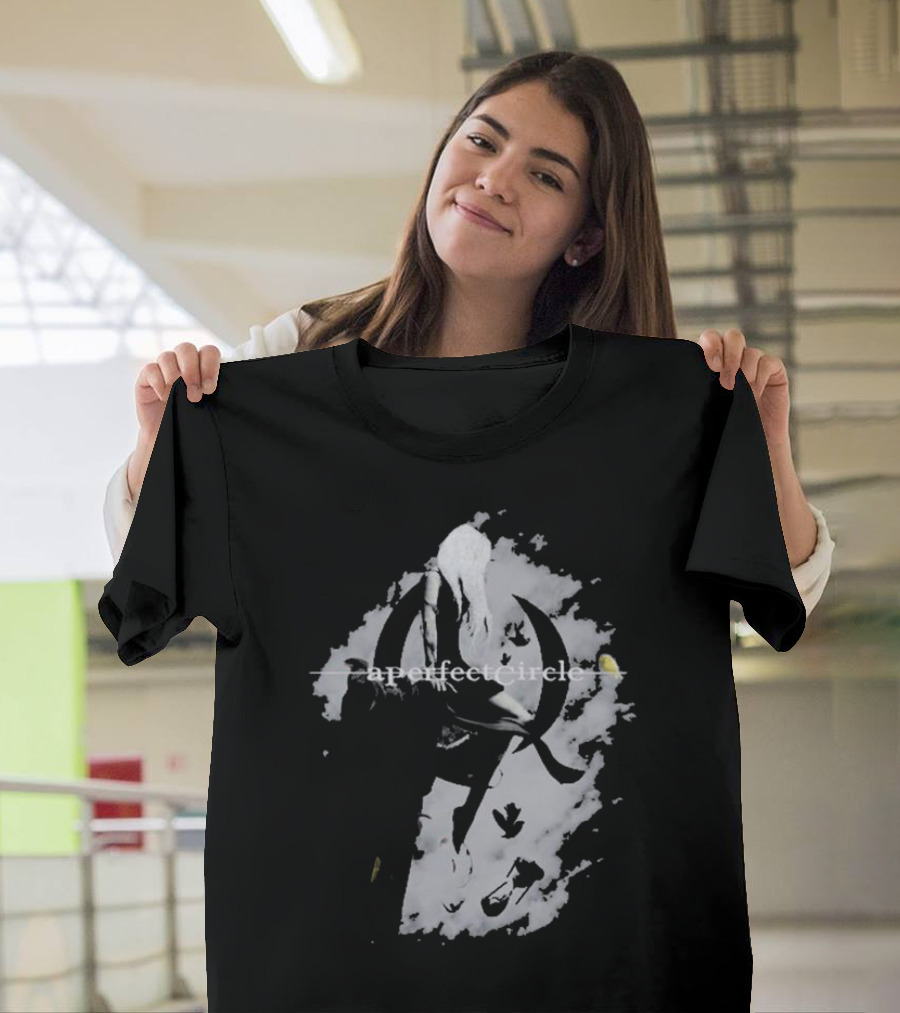 A Perfect Circle Grunge Style Angel Figure with Crescent T-Shirt
