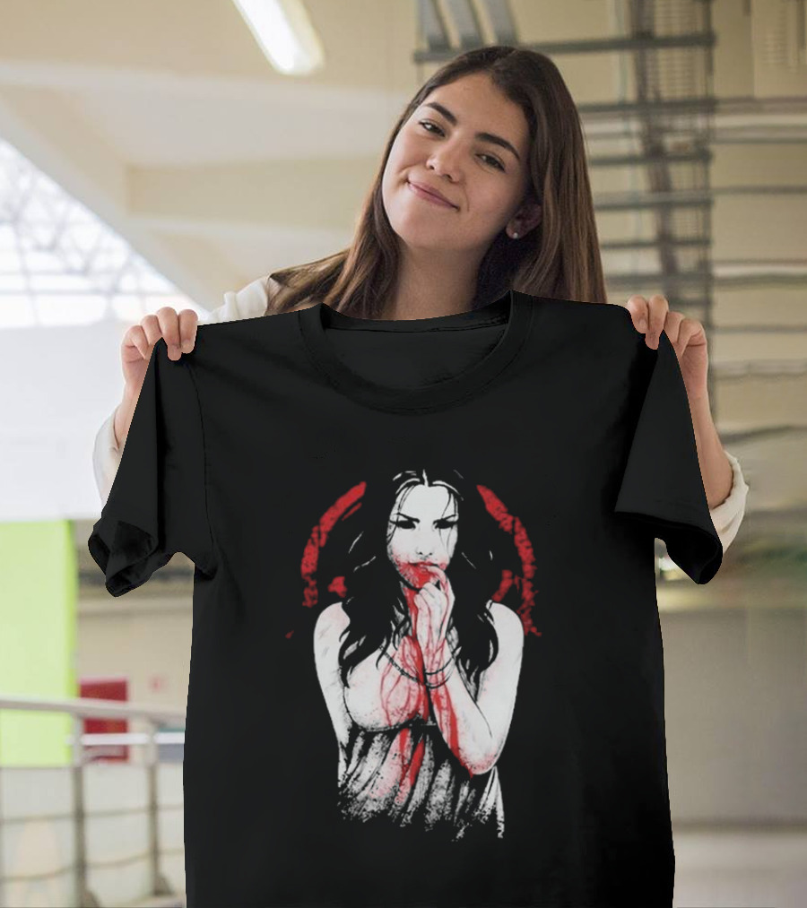 Electric Callboy Eat Me Alive Bloody Woman in Red and Black T-Shirt