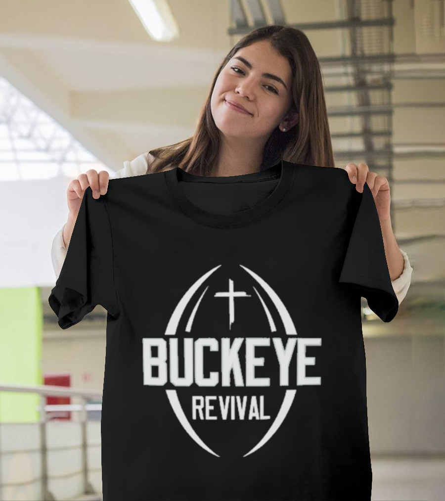 Buckeye Revival Football Faith Cross Emblem T-Shirt