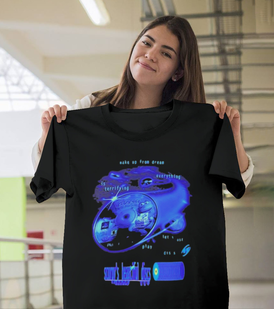Frogger Everything is Terrifying Let Yourself Play Scruff's Beautiful Discs CHANNEL17 T-Shirt
