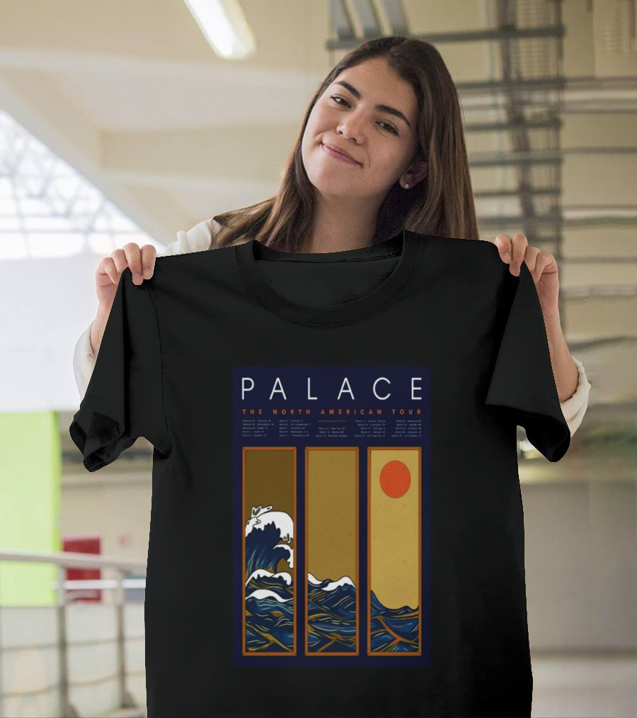 PALACE The North American Tour 2025 Ocean Wave and Rising Sun T-Shirt