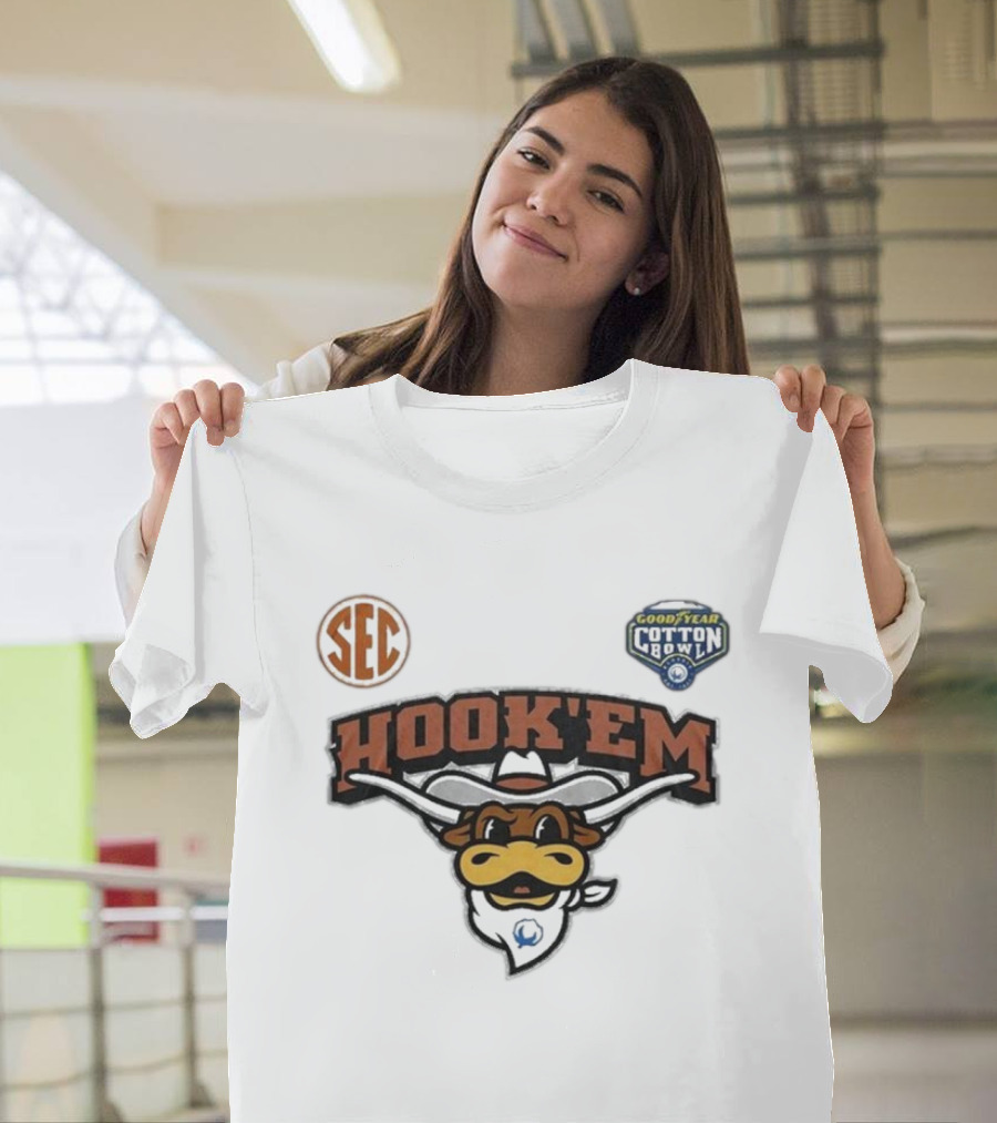 SEC Hook 'Em Texas Longhorns Goodyear Cotton Bowl 2025 T-Shirt