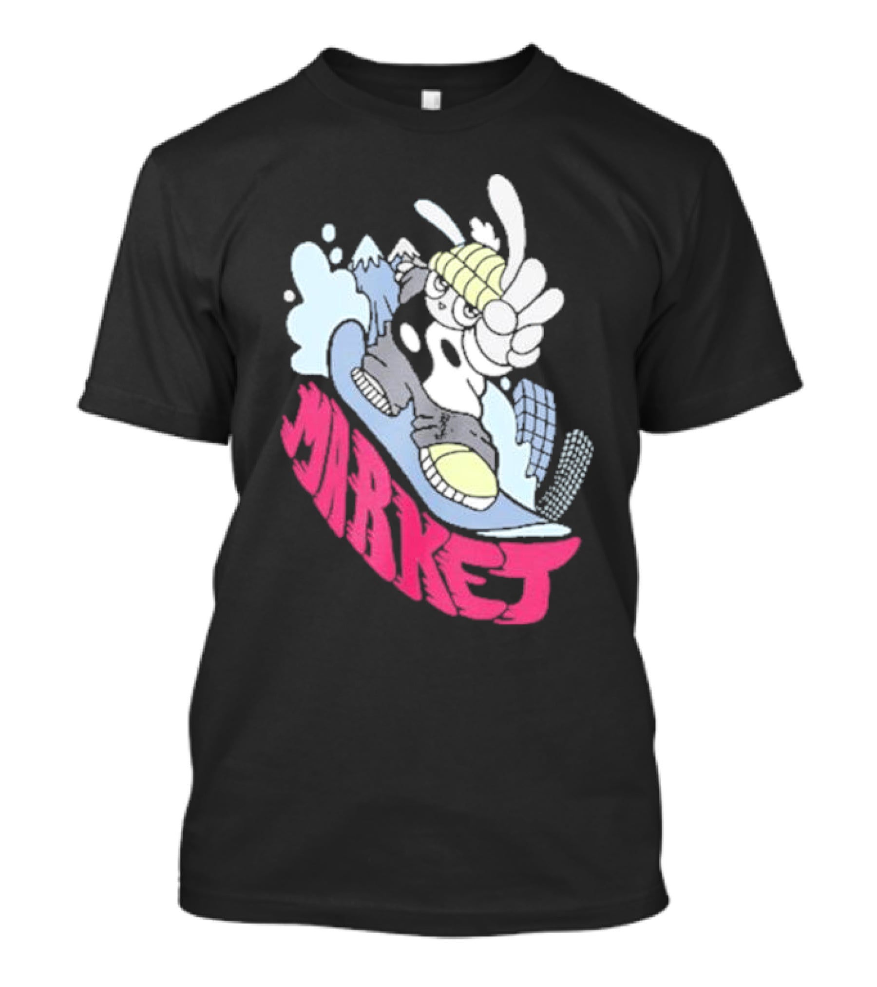 Shibuya Shred Market Snowboarding Rabbit Cartoon T-Shirt