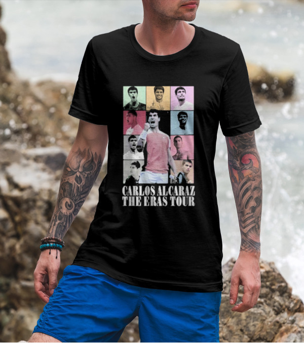 Carlos Alcaraz The Eras Tour Multicolor Champion Celebration Montage T-Shirt