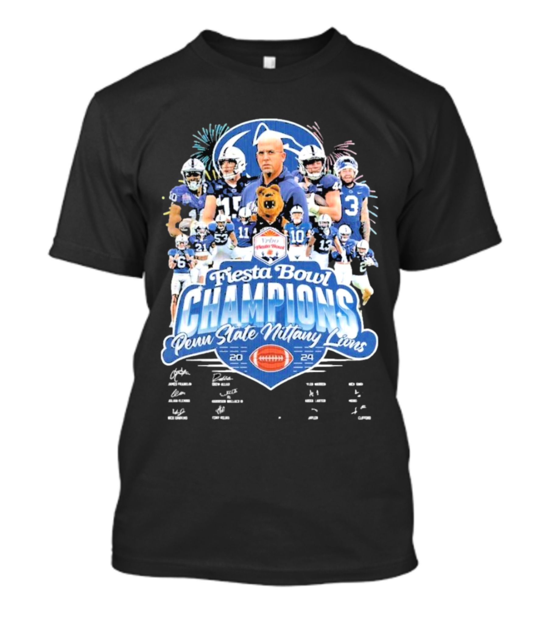 Fiesta Bowl Champions Penn State Nittany Lions 2024 Coach James Franklin T-Shirt