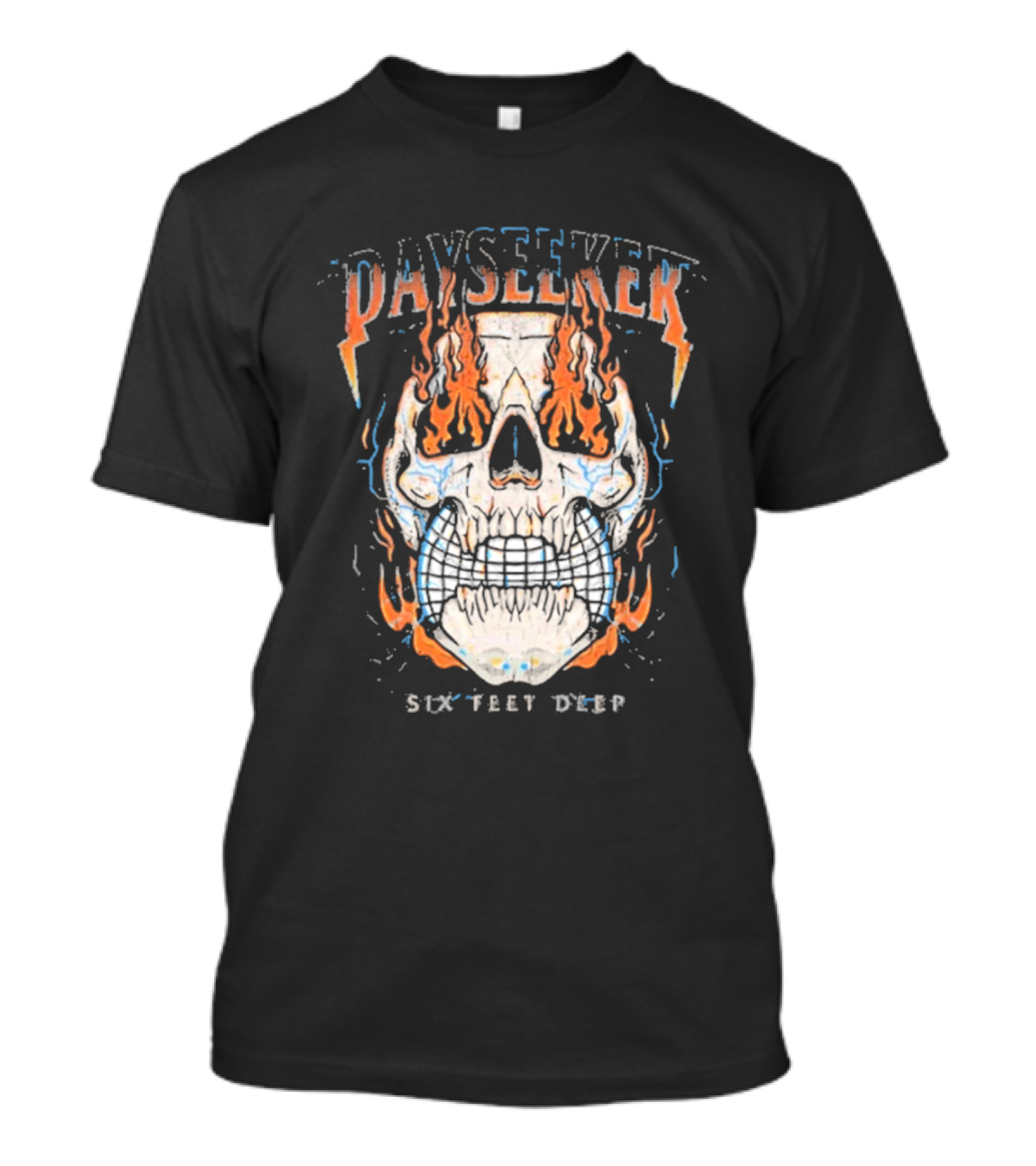 Dayseeker Six Feet Deep Flaming Skull T-Shirt