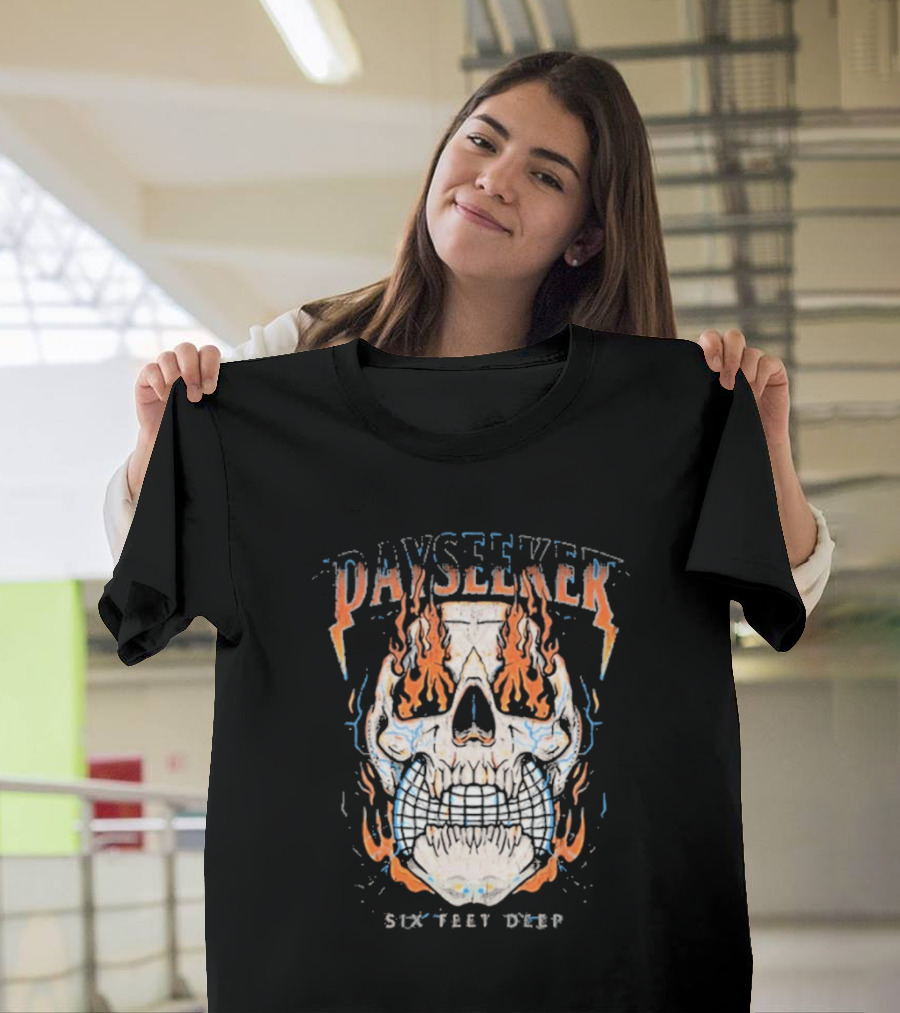 Dayseeker Six Feet Deep Flaming Skull T-Shirt